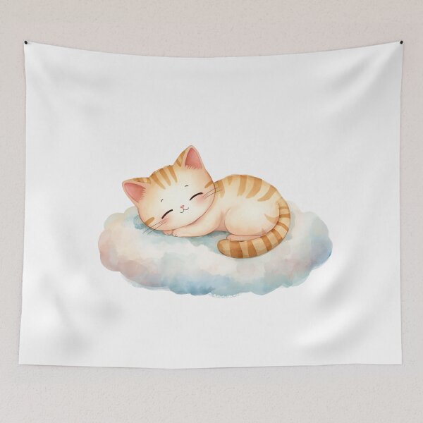 Item preview, Sleeping Watercolor Cat on Cloud designed and sold by Oddifys.