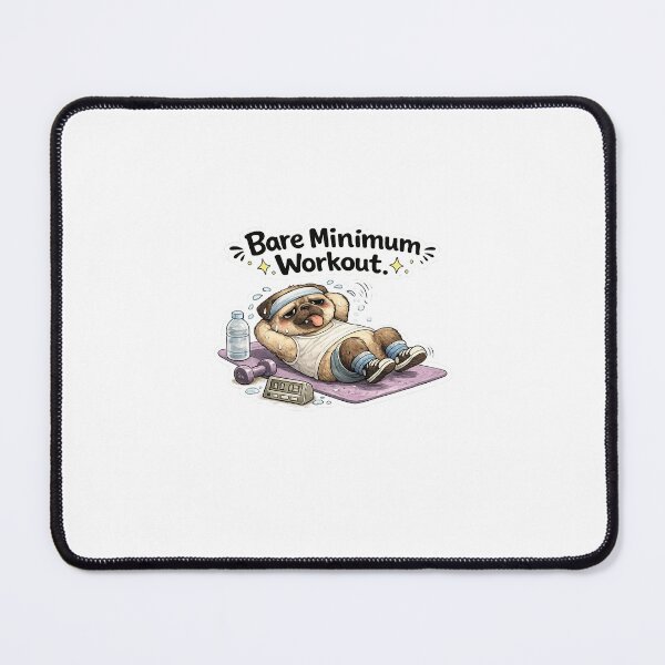 Item preview, Bare Minimum Workout Pug Sticker | Funny Gym Dog Meme designed and sold by Doodle ⭐⭐⭐⭐⭐.