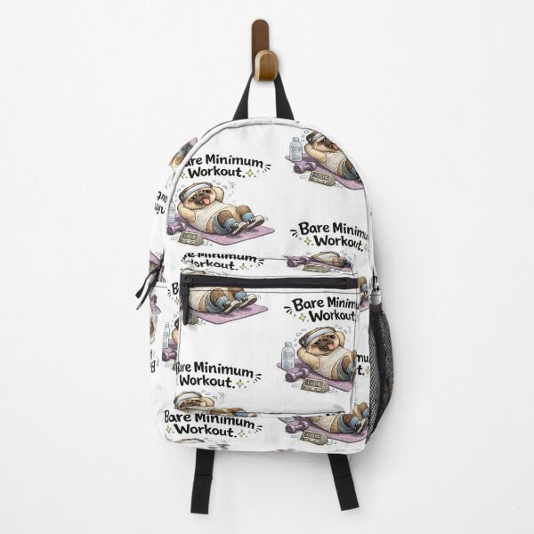 Item preview, Bare Minimum Workout Pug Sticker | Funny Gym Dog Meme designed and sold by Doodle ⭐⭐⭐⭐⭐.