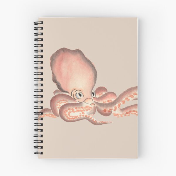Item preview, Japanese Animal Art - Octopus - Modern Ukiyo-e - Japandi, Beige designed and sold by Black Swallow.