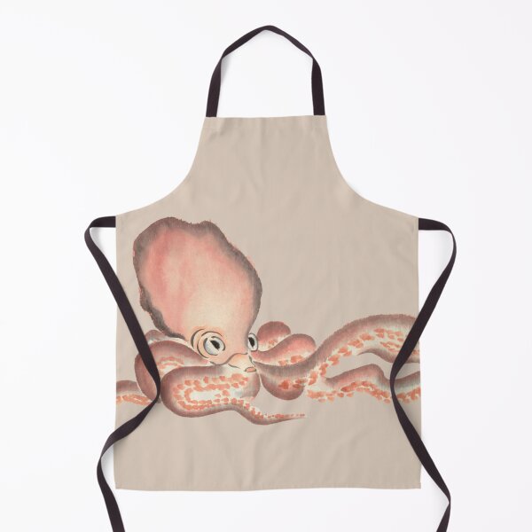 Item preview, Japanese Animal Art - Octopus - Modern Ukiyo-e - Japandi, Beige designed and sold by Black Swallow.