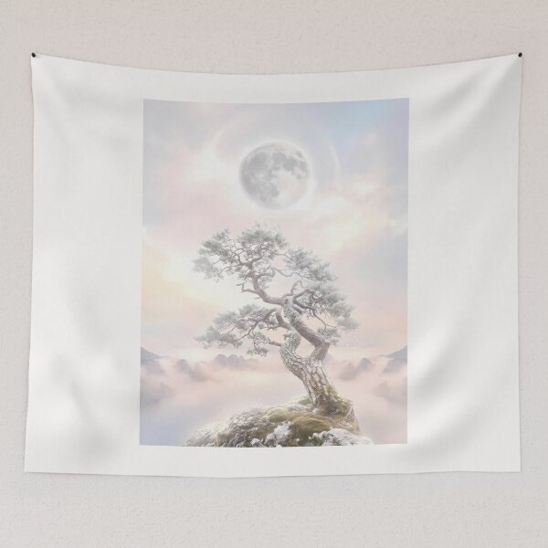 Item preview, Mystic Pine and White Moon: Graceful Morning Fog Edition designed and sold by SOOstudio73.