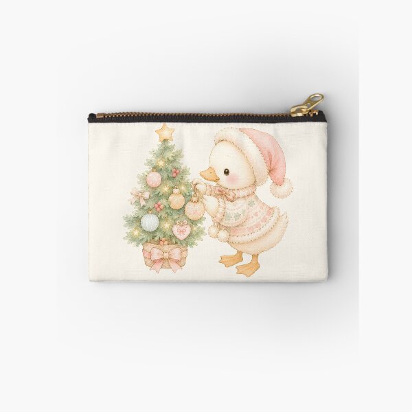 Item preview, Cute Christmas Duck Decorating Tree | Pastel Holiday Duck Watercolor designed and sold by looplandger.