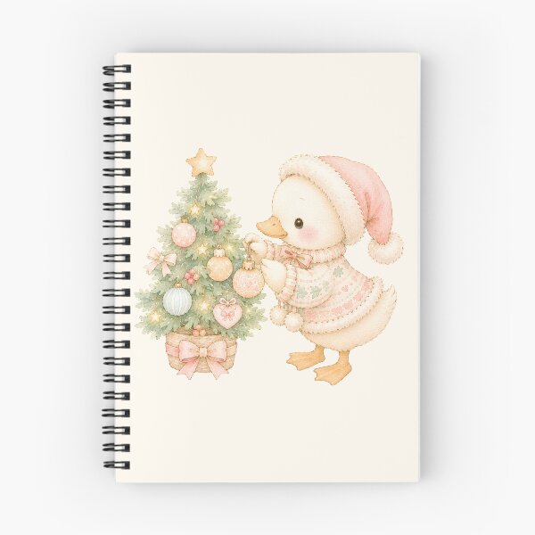 Item preview, Cute Christmas Duck Decorating Tree | Pastel Holiday Duck Watercolor designed and sold by looplandger.