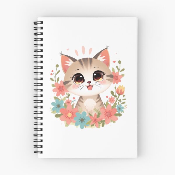 Item preview, Playful Kitten with Flowers and Hearts designed and sold by Oddifys.