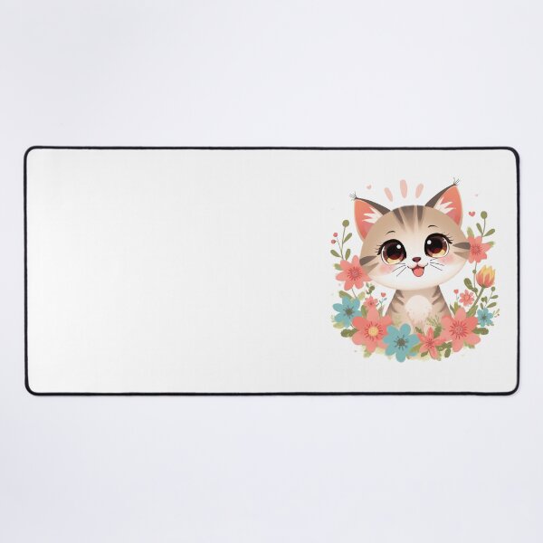 Item preview, Playful Kitten with Flowers and Hearts designed and sold by Oddifys.