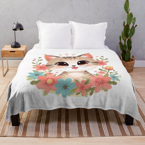 Item preview, Playful Kitten with Flowers and Hearts designed and sold by Oddifys.
