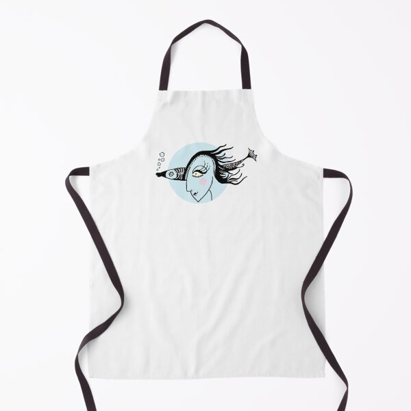 Item preview, Fish Woman — Soft Blue Ink Illustration designed and sold by zzaim.