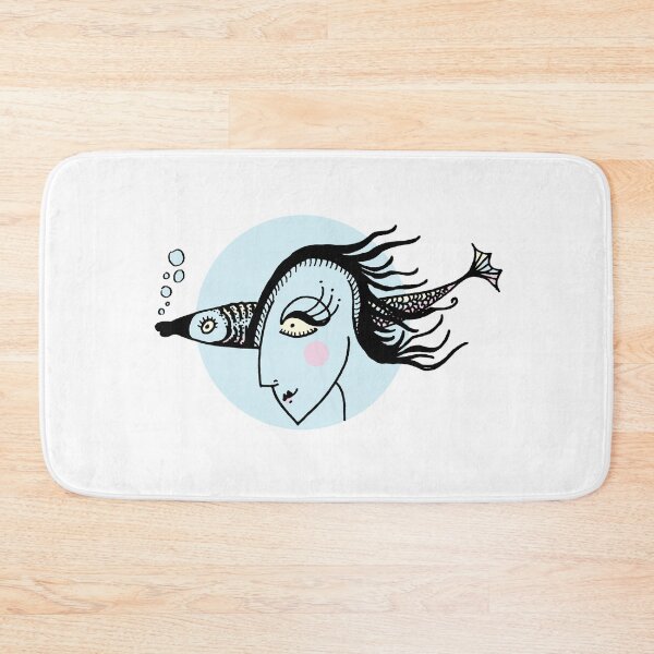 Item preview, Fish Woman — Soft Blue Ink Illustration designed and sold by zzaim.