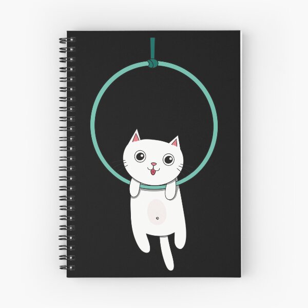Item preview, Cute White Cat on Aerial Hoop | Funny Lyra Cat Design designed and sold by Becky-Poppins.
