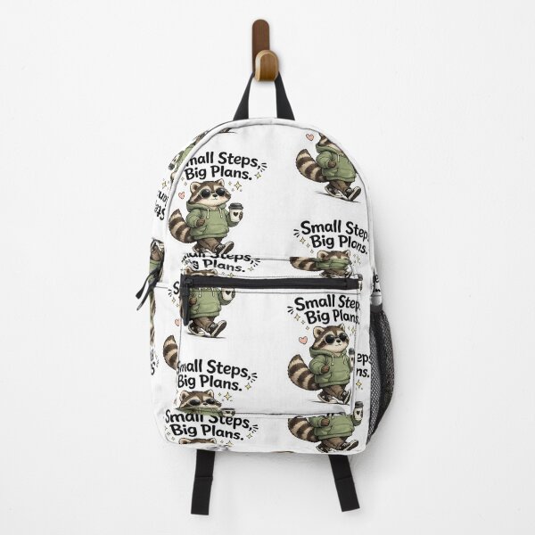 Item preview, Small Steps Big Plans Raccoon Sticker | Cute Motivational Raccoon designed and sold by Doodle ⭐⭐⭐⭐⭐.