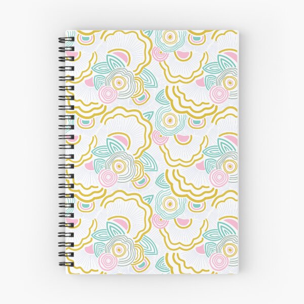 Item preview, Seamless pattern with abstract hand-drawn boho flowers, leaves, and wavy lines in pastel colors on a white background. designed and sold by maewjpho.