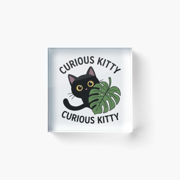 Item preview, Curious Kitty Cute Black Cat Monstera Leaf designed and sold by Rehnair.
