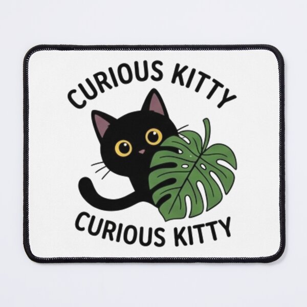 Item preview, Curious Kitty Cute Black Cat Monstera Leaf designed and sold by Rehnair.
