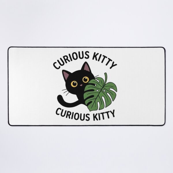 Item preview, Curious Kitty Cute Black Cat Monstera Leaf designed and sold by Rehnair.