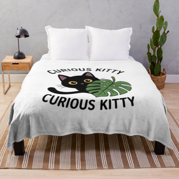 Item preview, Curious Kitty Cute Black Cat Monstera Leaf designed and sold by Rehnair.