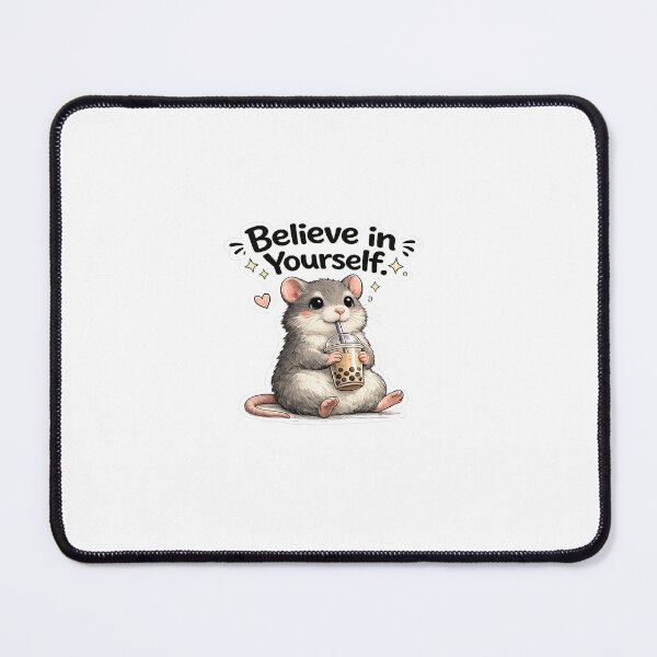 Item preview, Believe in Yourself Rat Sticker | Cute Boba Rat Motivation designed and sold by Doodle ⭐⭐⭐⭐⭐.