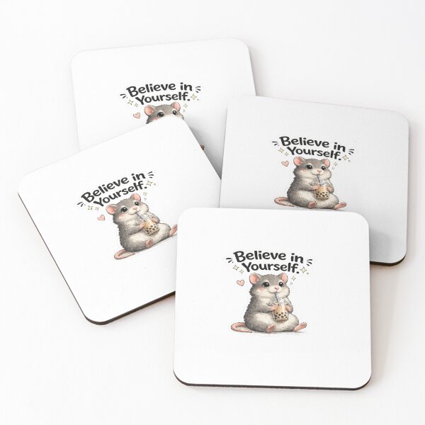 Item preview, Believe in Yourself Rat Sticker | Cute Boba Rat Motivation designed and sold by Doodle ⭐⭐⭐⭐⭐.