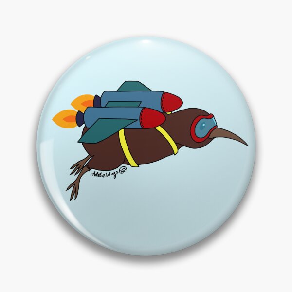 Item preview, Kiwi Bird in a Jet Pack - Whimsical Animal Art designed and sold by AdelieWings.