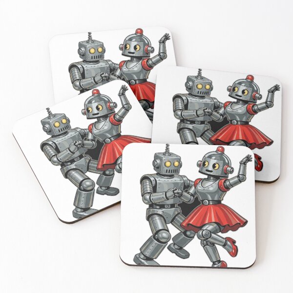 Item preview, Retro Robot Couple Dancing designed and sold by LegendQuarter.