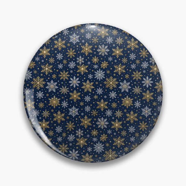 Item preview, Navy Blue Gold and Silver Snowflake Pattern designed and sold by Tammy Marie Russell.