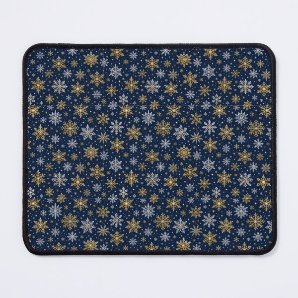 Item preview, Navy Blue Gold and Silver Snowflake Pattern designed and sold by Tammy Marie Russell.
