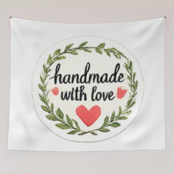 Item preview, Handmade with Love - Green Leaf Wreath Label designed and sold by sadedream.