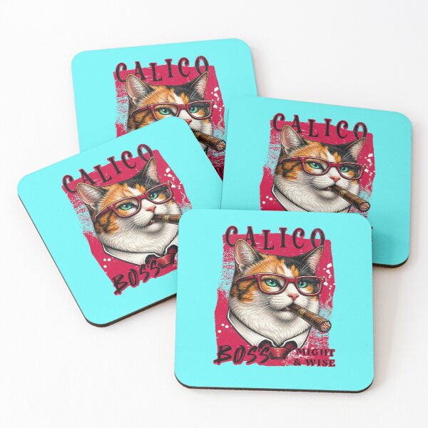 Item preview, Calico Cat Boss Design – Funny Calico Cat with Cigar Mafia Style designed and sold by PixelsPaws.