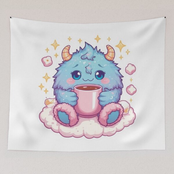 Item preview, Fluffo Monster | Adorable Fluffy Creature Kawaii Streetwear Art designed and sold by Stylestickers55.