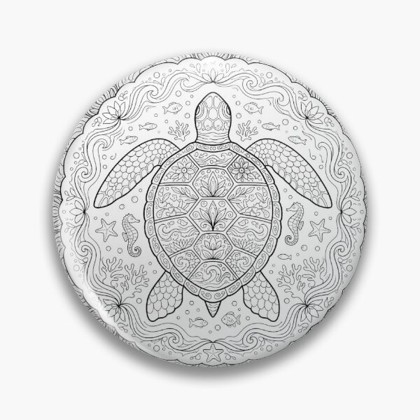 Item preview, Sea Turtle Floral Design  Turtle Mandala Clipart  Ocean Beach  designed and sold by VisionGraphic.