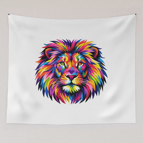 Item preview, colorful lion's head designed and sold by karlosss.