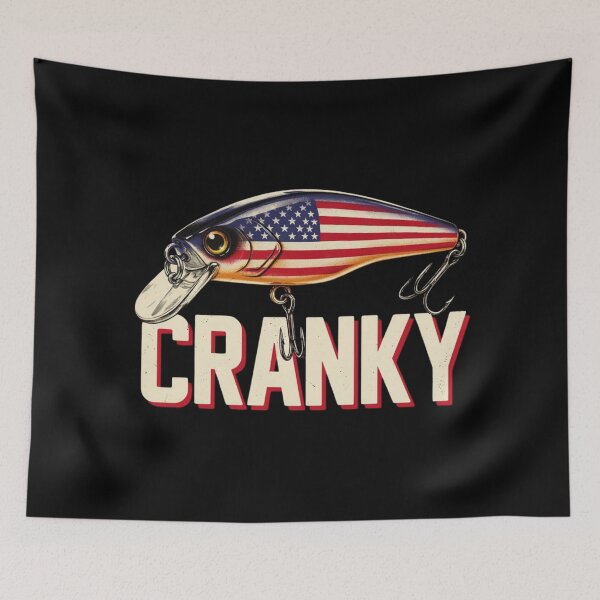Item preview, Cranky USA Flag Funny Crankbait Fishing Lure Fathers Day designed and sold by Dabbing Turtle Designs.