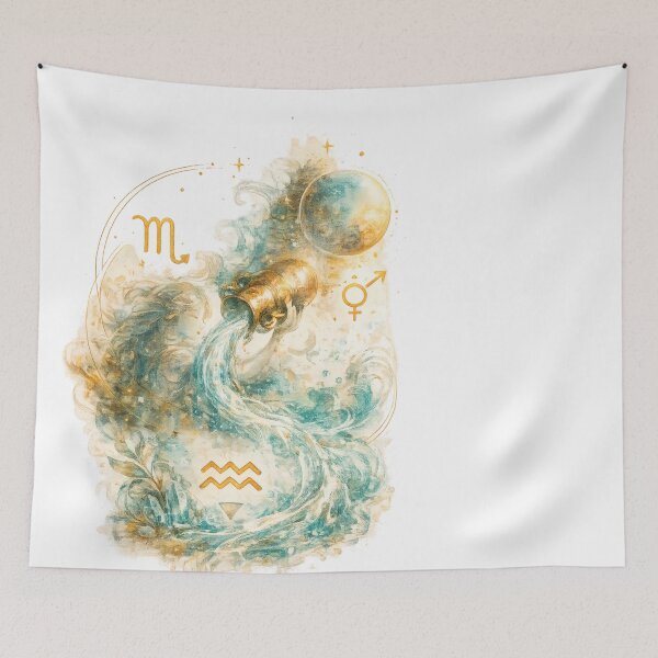 Item preview, Aquarius Watercolor Zodiac Spirit designed and sold by NucciCollective.