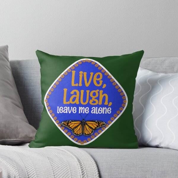 Item preview, Live, Laugh, Leave Me Alone Sticker | Funny Introvert Butterfly Retro Vinyl Decal designed and sold by Lacey Stonesifer.