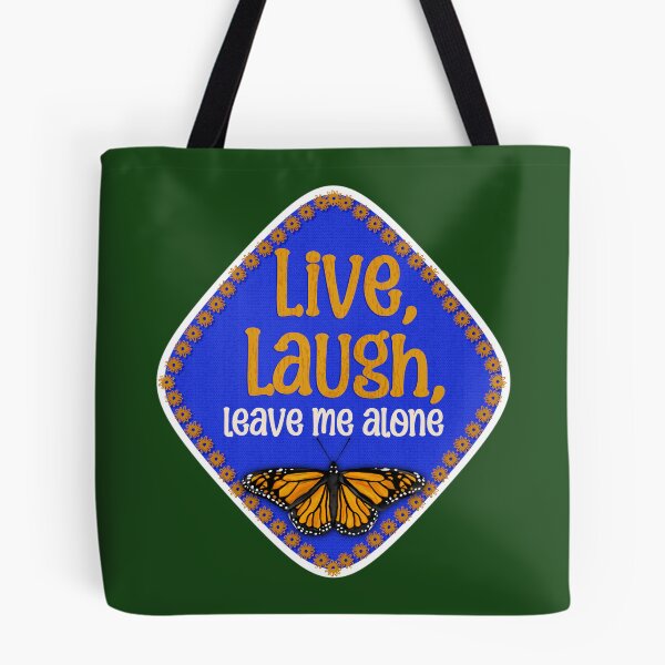 Item preview, Live, Laugh, Leave Me Alone Sticker | Funny Introvert Butterfly Retro Vinyl Decal designed and sold by Lacey Stonesifer.
