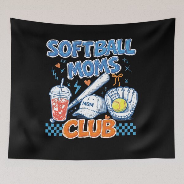 Item preview, Softball Moms Club - Retro Softball Mom Shirt designed and sold by ayion.