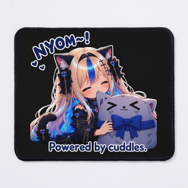 Item preview,  Nyom! Cute Kawaii Anime Cat Girl Biting Her Plushie Powered by Cuddles designed and sold by Revyra Design .