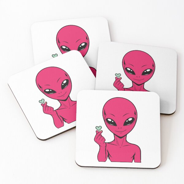 Item preview, Alien Finger Heart – Cute Space Alien Love Gesture Sticker designed and sold by The-Visitors.