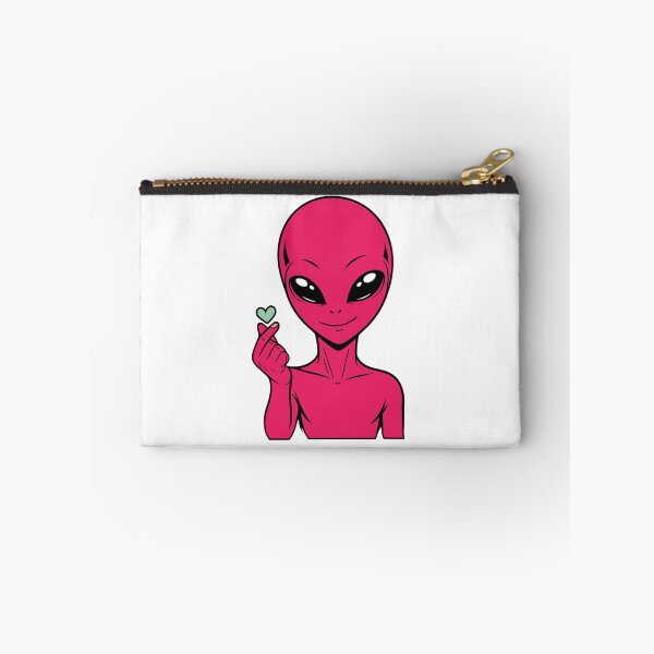 Item preview, Alien Finger Heart – Cute Space Alien Love Gesture Sticker designed and sold by The-Visitors.