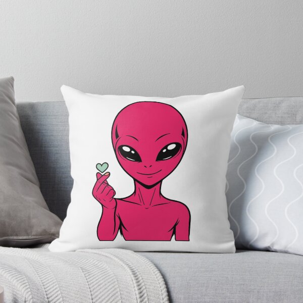 Item preview, Alien Finger Heart – Cute Space Alien Love Gesture Sticker designed and sold by The-Visitors.