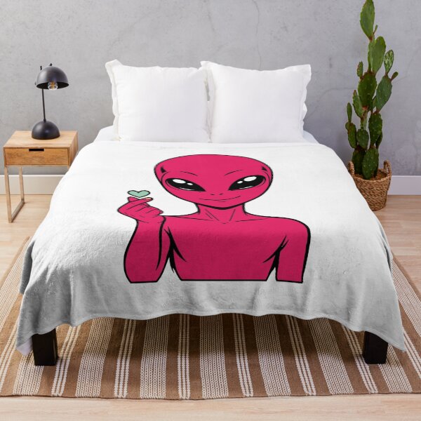 Item preview, Alien Finger Heart – Cute Space Alien Love Gesture Sticker designed and sold by The-Visitors.