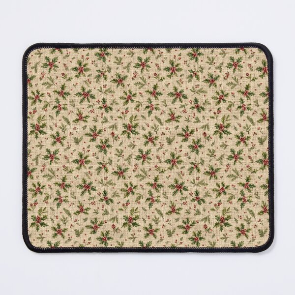 Item preview, Christmas Holly and Red Berries Burlap Pattern designed and sold by Tammy Marie Russell.
