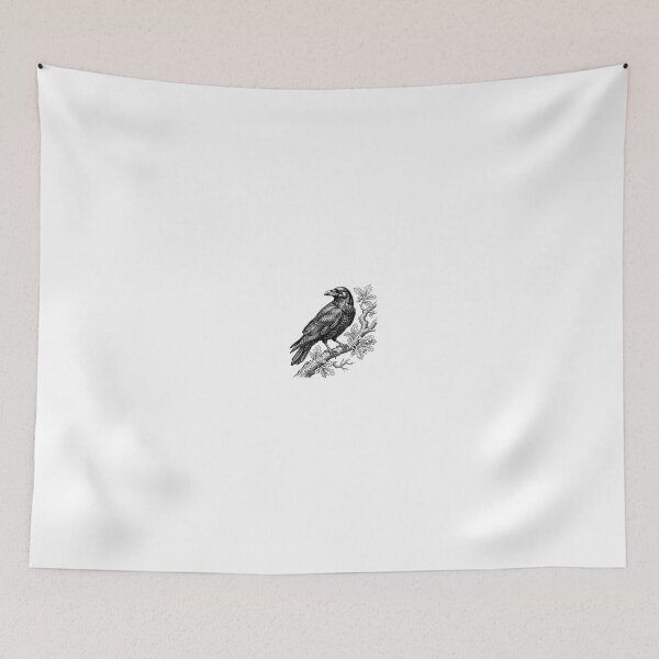 Item preview, Gothic Raven Artwork for T-Shirt Design – Dark Bird on Tree Branch Illustration in Vintage Black Ink Style  designed and sold by VisionGraphic.