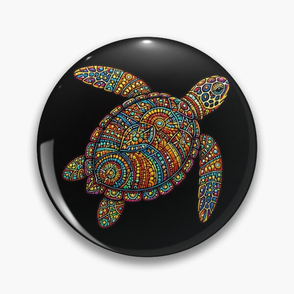 Item preview, Colorful Tribal Sea Turtle | Boho Ocean Wildlife Art designed and sold by Zaru Zentangle Studio.
