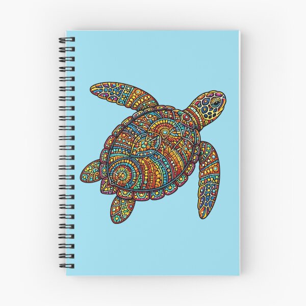 Item preview, Colorful Tribal Sea Turtle | Boho Ocean Wildlife Art designed and sold by Zaru Zentangle Studio.