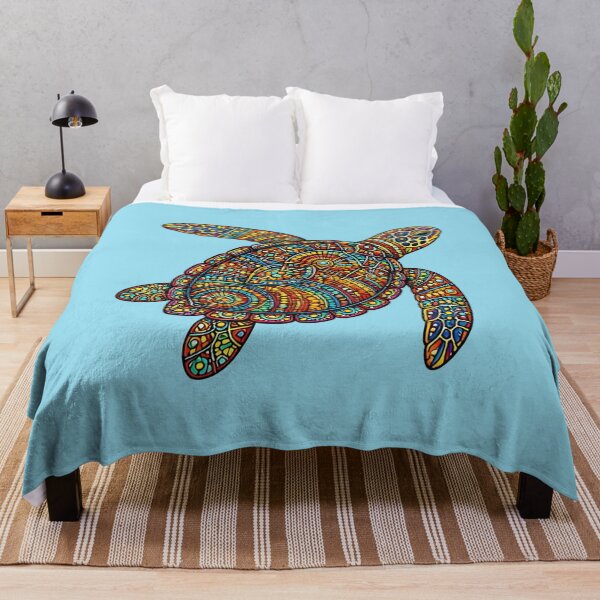 Item preview, Colorful Tribal Sea Turtle | Boho Ocean Wildlife Art designed and sold by Zaru Zentangle Studio.
