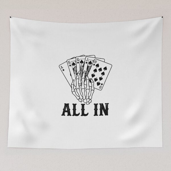 Item preview, ALL IN - Skeleton Hand Royal Flush Poker designed and sold by Zazz Lee.