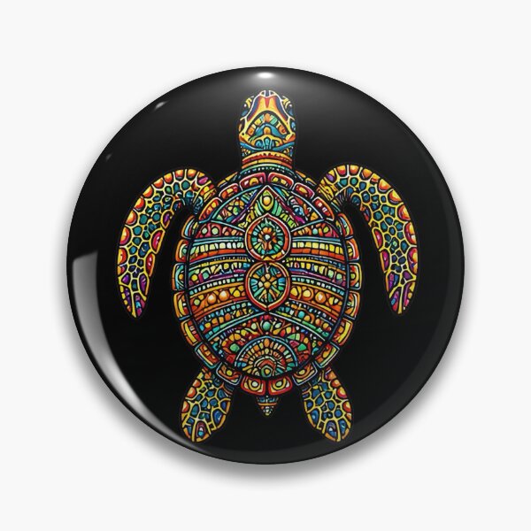 Item preview, Colorful Sea Turtle Top View | Tribal Ocean Art designed and sold by Zaru Zentangle Studio.