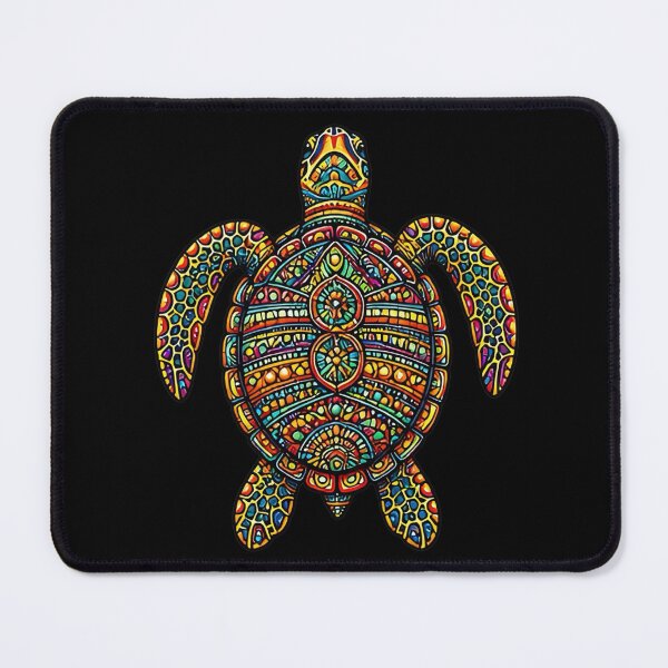 Item preview, Colorful Sea Turtle Top View | Tribal Ocean Art designed and sold by Zaru Zentangle Studio.