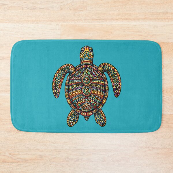 Item preview, Colorful Sea Turtle Top View | Tribal Ocean Art designed and sold by Zaru Zentangle Studio.